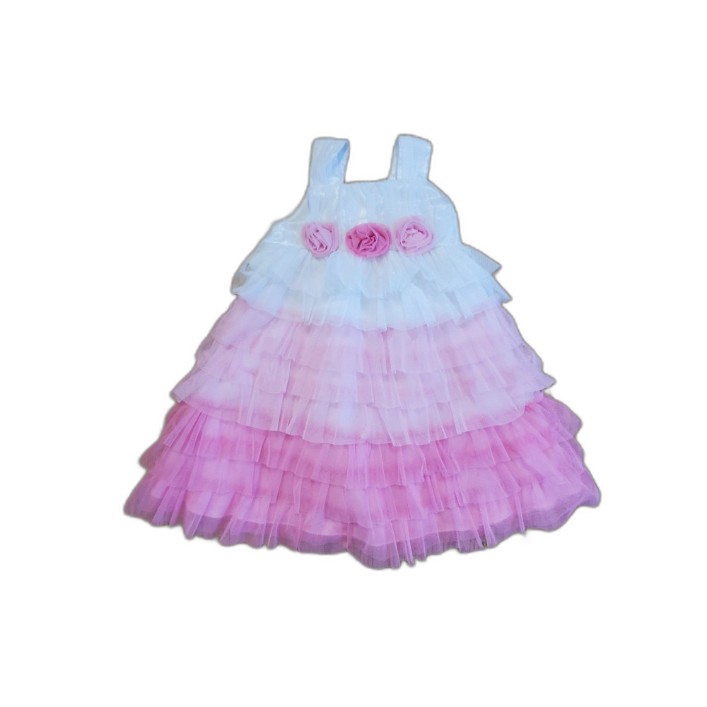 Jona Michelle 4T Dress Tiered Spring Summer Easter Flowers EUC